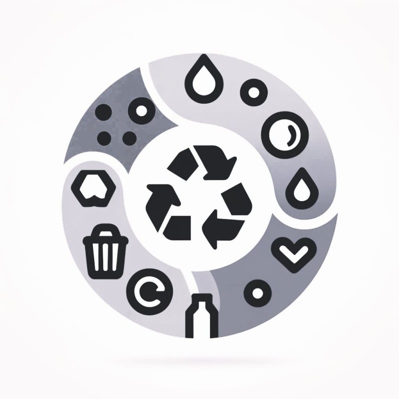 DALLE 2024 04 10 09.23.56 Přepracovaná ikona v živém a barevném minimalistickém stylu, která symbolizuje téma recyklace nebo recyklovatelného odpadu s Fo min.